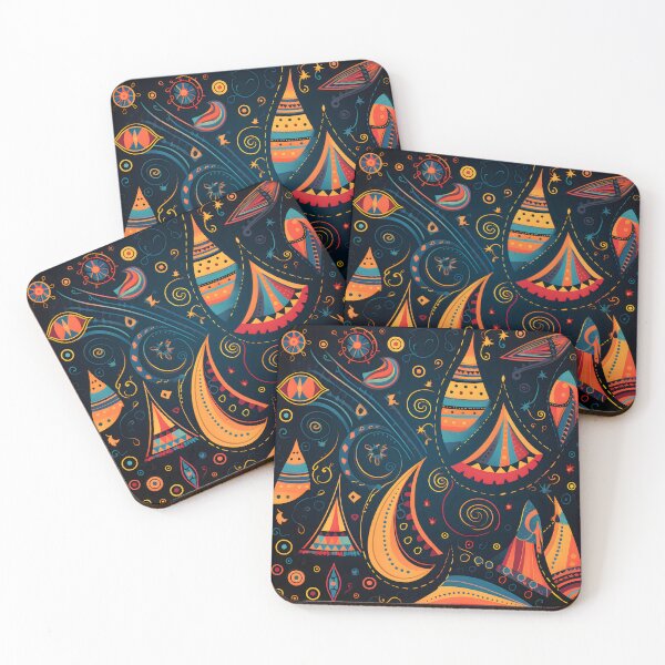 Item preview, Indian Silk Textile Pattern XIX: Celebrates Music, Mythology and Festivals with Celestial Colors and Intertwined Shapes. designed and sold by InsaneLEDP.