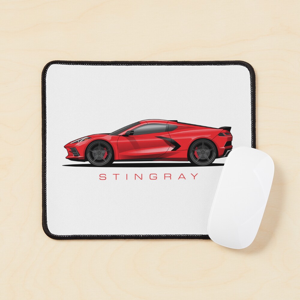 Custom Red 2022 Corvette C8 Art Gaming Mouse Pad - Non-Slip Ergonomic Desk Mat