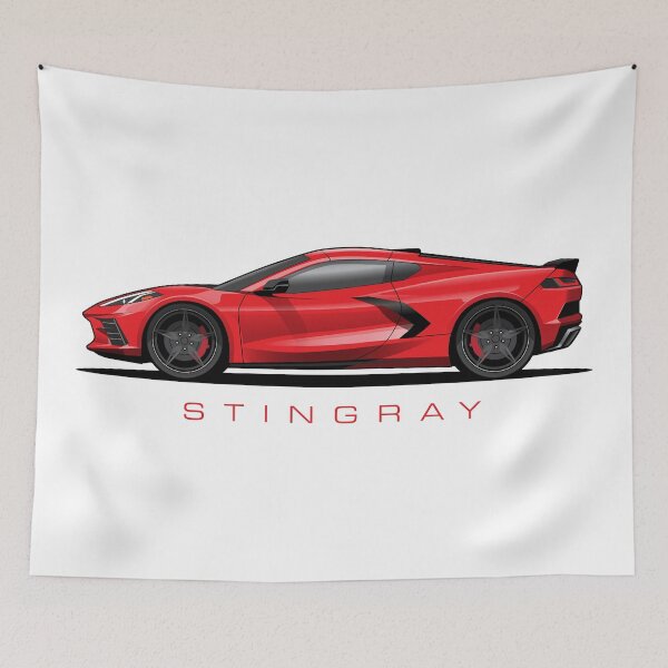 Item preview, Chevy Corvette C8 Red Illustration designed and sold by blackdogshop.