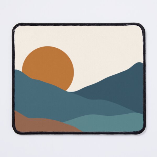 Item preview, Orange Retro Vintage Blue and Teal Mountain Landscape designed and sold by kcameron369.