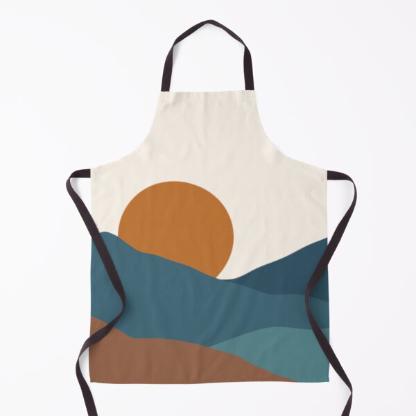 Item preview, Orange Retro Vintage Blue and Teal Mountain Landscape designed and sold by kcameron369.