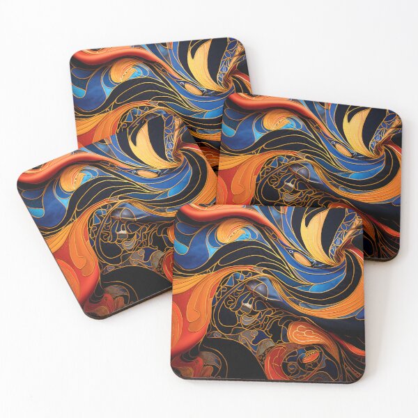Item preview, Indian Silk Textile Pattern XXII: Celebrates Music, Mythology and Festivals with Celestial Colors and Intertwined Shapes. designed and sold by InsaneLEDP.