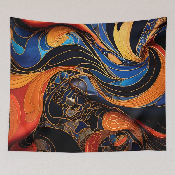 Item preview, Indian Silk Textile Pattern XXII: Celebrates Music, Mythology and Festivals with Celestial Colors and Intertwined Shapes. designed and sold by InsaneLEDP.