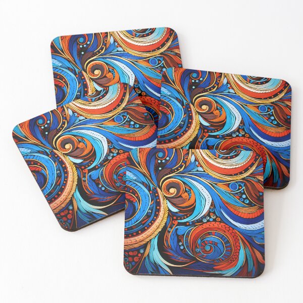Item preview, Indian Silk Textile Pattern XXIII: Celebrates Music, Mythology and Festivals with Celestial Colors and Intertwined Shapes. designed and sold by InsaneLEDP.