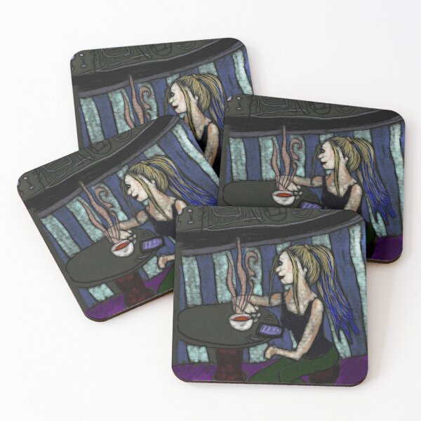 Item preview, Woman In a Cafe designed and sold by bloomingvine.
