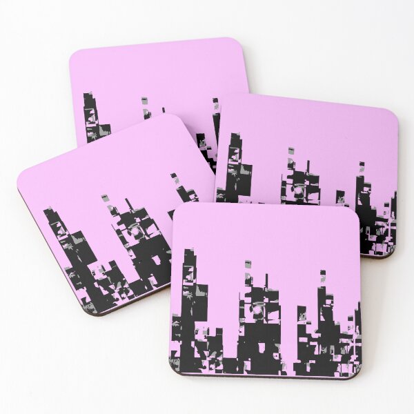 Item preview, CITYSCAPE. ABSTRACT URBAN LANDSCAPE. PINK. designed and sold by 5hertz.