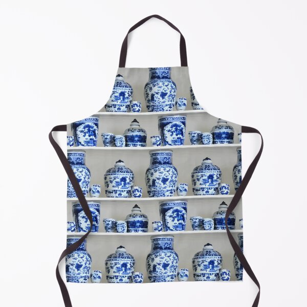 Item preview, Shelves with blue and white chinoiserie jars designed and sold by SophieClimaArt.