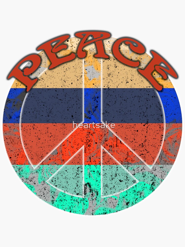 Thumbnail 3 of 3, Sticker, Vintage Peace Sign designed and sold by heartsake.