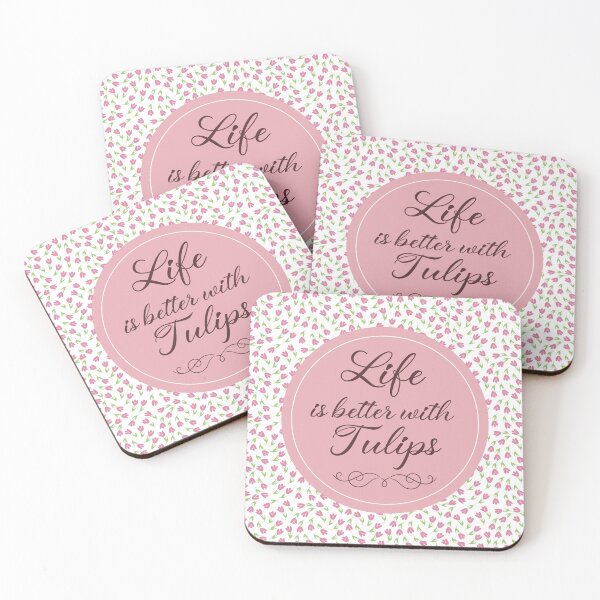 Item preview, Life is better with Tulips - Pink flower Patterns designed and sold by MagaliC.