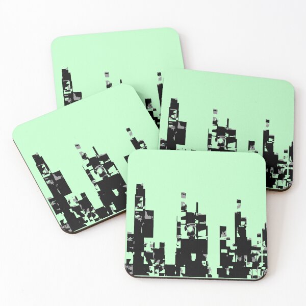 Item preview, CITYSCAPE. ABSTRACT URBAN LANDSCAPE. PALE GREEN. designed and sold by 5hertz.