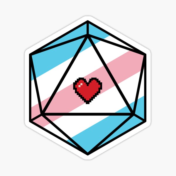 Transgender Pride Flag Dice Sticker