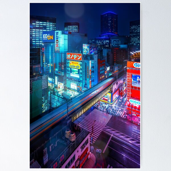 Item preview, Zug fährt durch Gebäude in Akihabara, Tokio, Japan designed and sold by TokyoLuv.