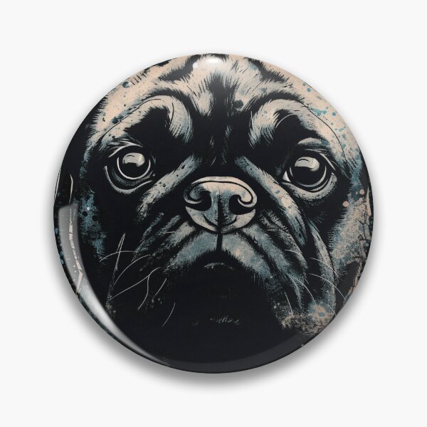 Item preview, A Pug In Distressed Teal and Grey Style For Dark T-shirts designed and sold by GVRDesign.