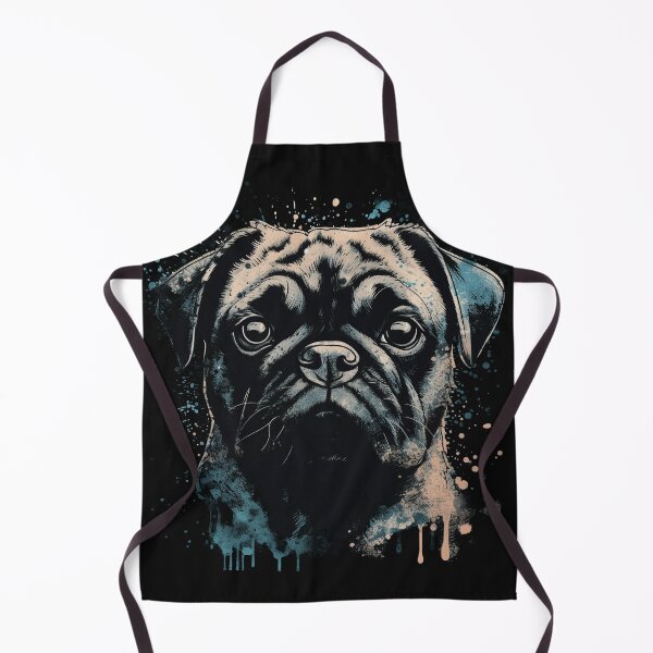 Item preview, A Pug In Distressed Teal and Grey Style For Dark T-shirts designed and sold by GVRDesign.