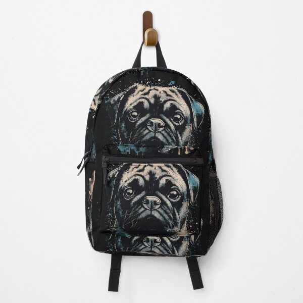 Item preview, A Pug In Distressed Teal and Grey Style For Dark T-shirts designed and sold by GVRDesign.