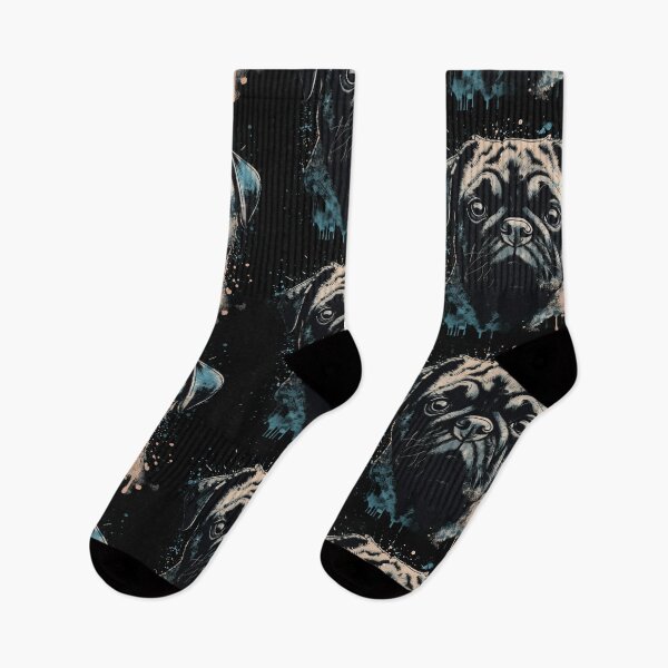 Item preview, A Pug In Distressed Teal and Grey Style For Dark T-shirts designed and sold by GVRDesign.