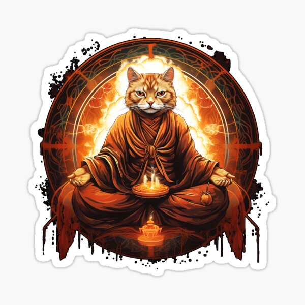 Spiritual Buddha Cat Sticker