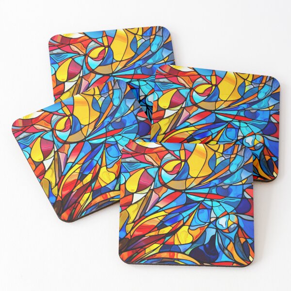 Item preview, Abstract Kaleidoscope Colorful Stained Glass designed and sold by MyMerryMary.
