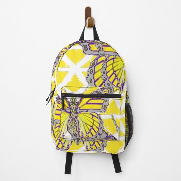 Item preview, GREY MONARCH STYLE BUTERFLIES YELLOW ABSTRACT ART designed and sold by sharlesart.