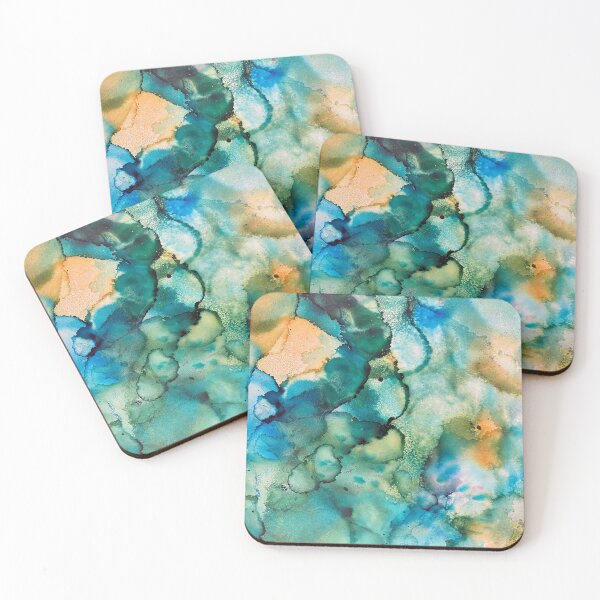 Item preview, Alcohol inks in bkue designed and sold by Waynette Traub.