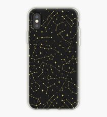 Gold Zodiac Constellations Pattern iPhone Case