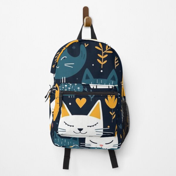 Item preview, Blue, Yellow and White Cat Pattern designed and sold by ShopWilPrints.