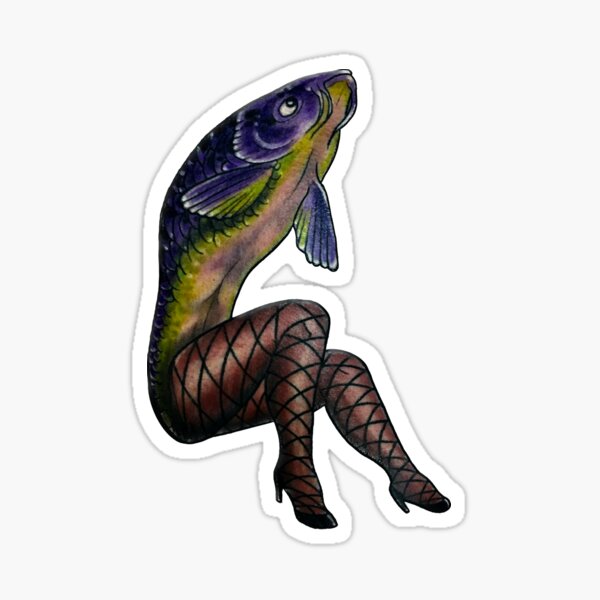 5 Sexy blonde fly fishing vinyl sticker. Busty pin up girl decal for tool  box.