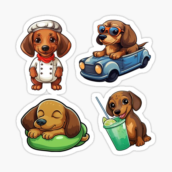 Perro Salchicha Sticker for Sale by Agata Bertolini