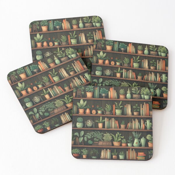 Item preview, Bookshelf green knick knack pattern designed and sold by schamsyy.