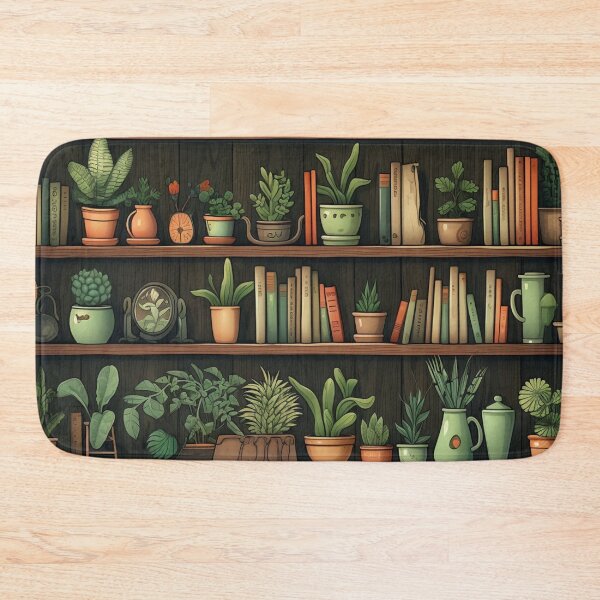 Item preview, Bookshelf green knick knack pattern designed and sold by schamsyy.
