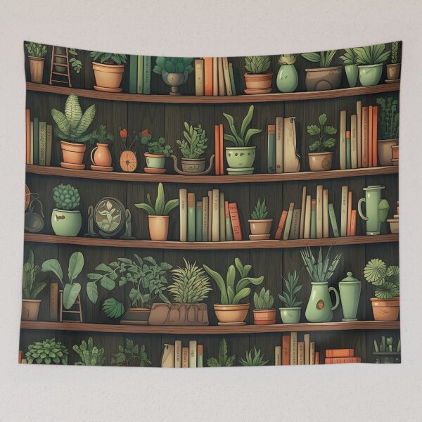 Item preview, Bookshelf green knick knack pattern designed and sold by schamsyy.