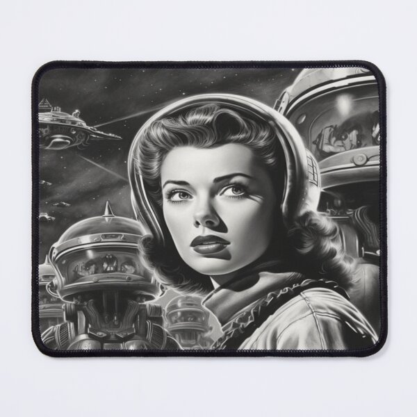 Item preview, 1950s SciFi Movie Poster - Retro Black & White designed and sold by Smiling Collie Designs.