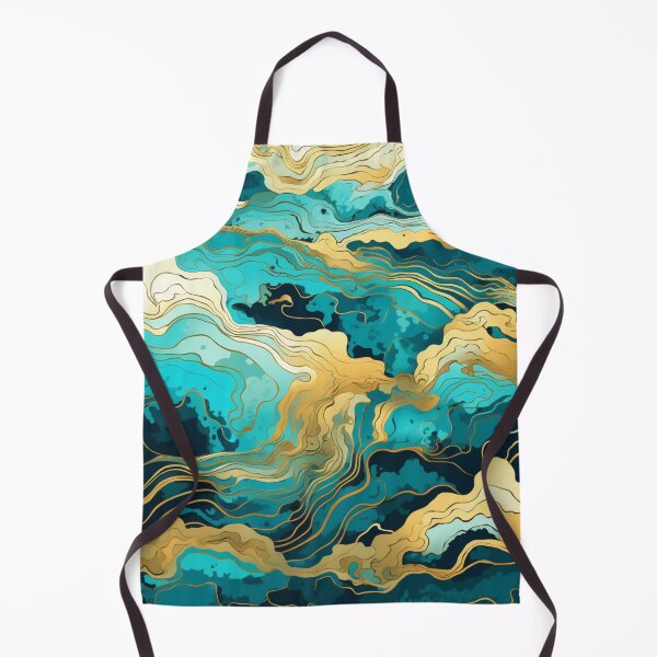 Item preview, Gold and cyan wavey pattern designed and sold by schamsyy.