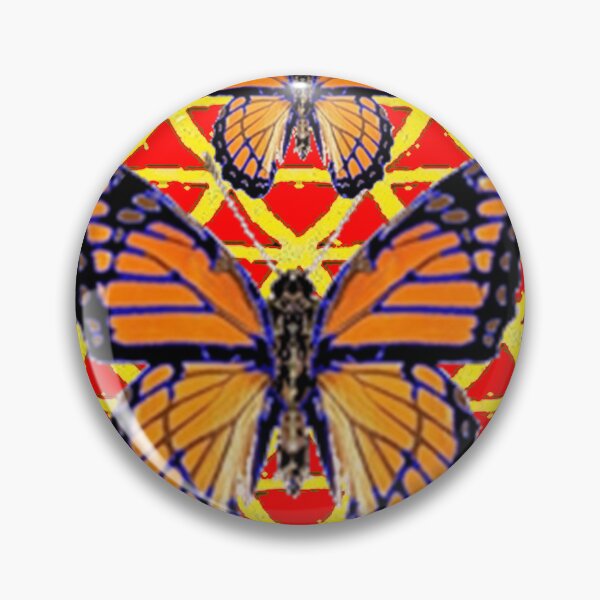 Item preview, TWO MONARCH BUTTERFLIES PATTERN RED-YELLOW ART designed and sold by sharlesart.