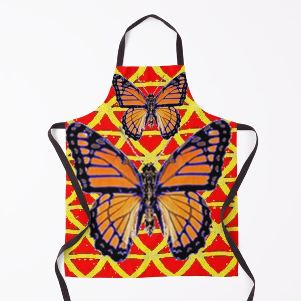 Item preview, TWO MONARCH BUTTERFLIES PATTERN RED-YELLOW ART designed and sold by sharlesart.