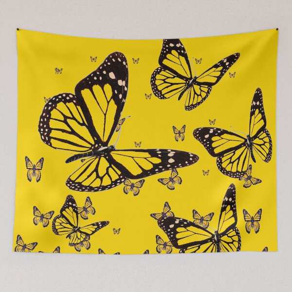 Item preview, YELLOW MONARCH BUTTERFLIES DESIGN ABSTRACT ART designed and sold by sharlesart.