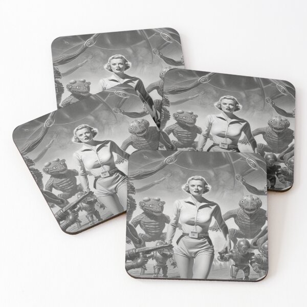 Item preview, 1950s SciFi Movie Poster - Retro Black & White designed and sold by Smiling Collie Designs.