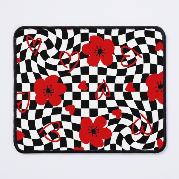 Item preview, 1960s vintage check floral red designed and sold by Gossip Rag.