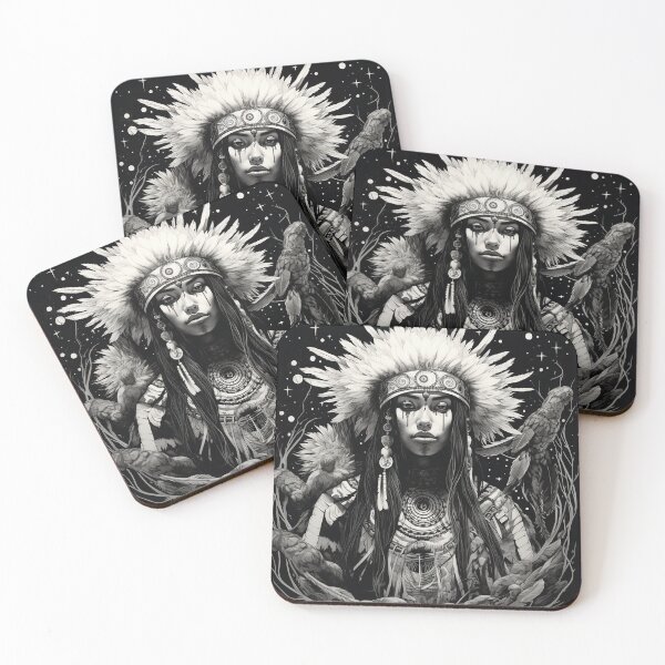 Artikelvorschau, Ukiyo-e Fairy Tale Female Empowerment Black and White Female Portrait entworfen und verkauft von BrandonArtWorld.