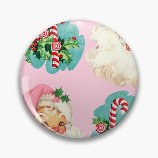 Item preview, Santa & Candy Canes Vintage Pink Christmas designed and sold by TinaSalazar.