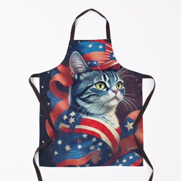 Item preview, Sparkling Independence - Patriotic Cat with Star-Spangled Hat designed and sold by LEVI SALVIAN JANITRA.