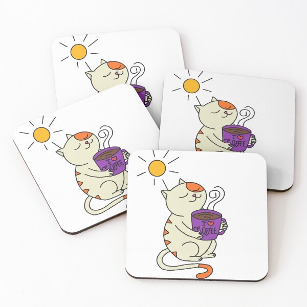 Item preview, Kitten with sun and coffee designed and sold by Sharonmtm.