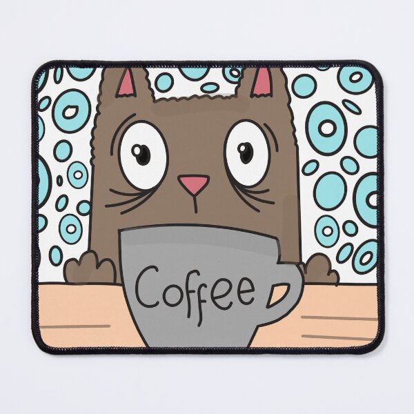 Item preview, cat with coffee designed and sold by Sharonmtm.