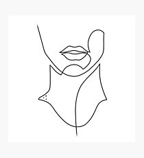 Face Drawing in One Line Photographic Print