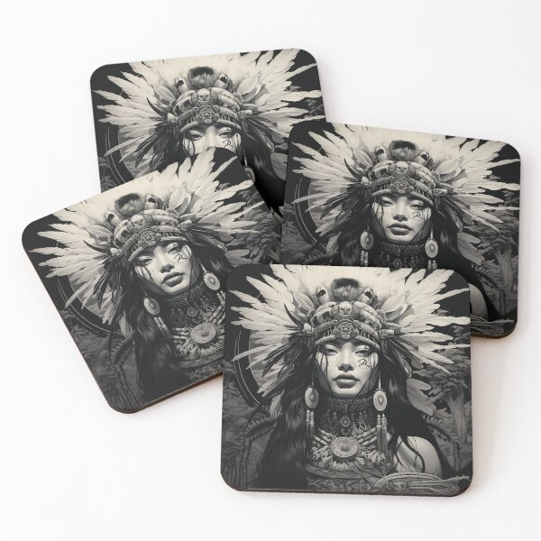 Artikelvorschau, Ukiyo-e Fairy Tale Female Empowerment Black and White Female Portrait entworfen und verkauft von BrandonArtWorld.