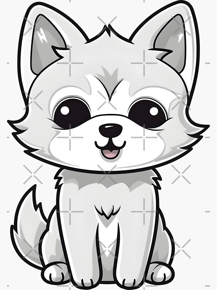 "Cute Kawaii Wolf" Sticker for Sale by StickyStash Redbubble