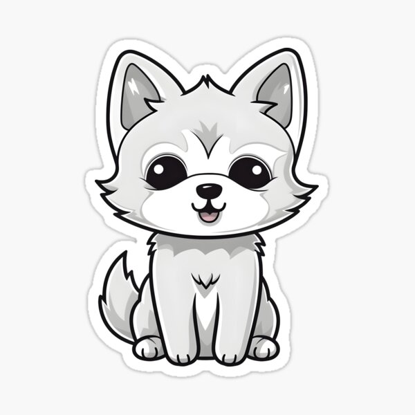 "Cute Kawaii Wolf" Sticker for Sale by StickyStash Redbubble