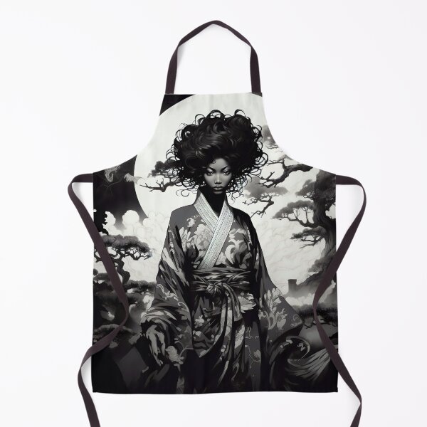 Item preview, Ukiyo-e Fairy Tale Female Empowerment Black and White Female Portrait designed and sold by BrandonArtWorld.
