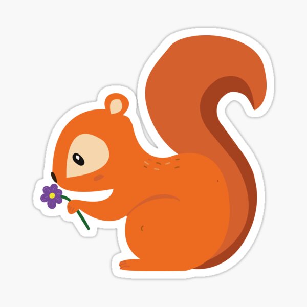 Item preview, Squirrel smelling purple flower designed and sold by yolimarisol.