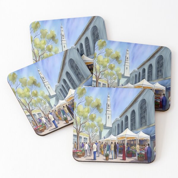 Item preview, From Farm to Canvas: Experience the Vibrant Energy of the Ferry Building Farmers Market  San Francisco Painting  designed and sold by Tamas Das.